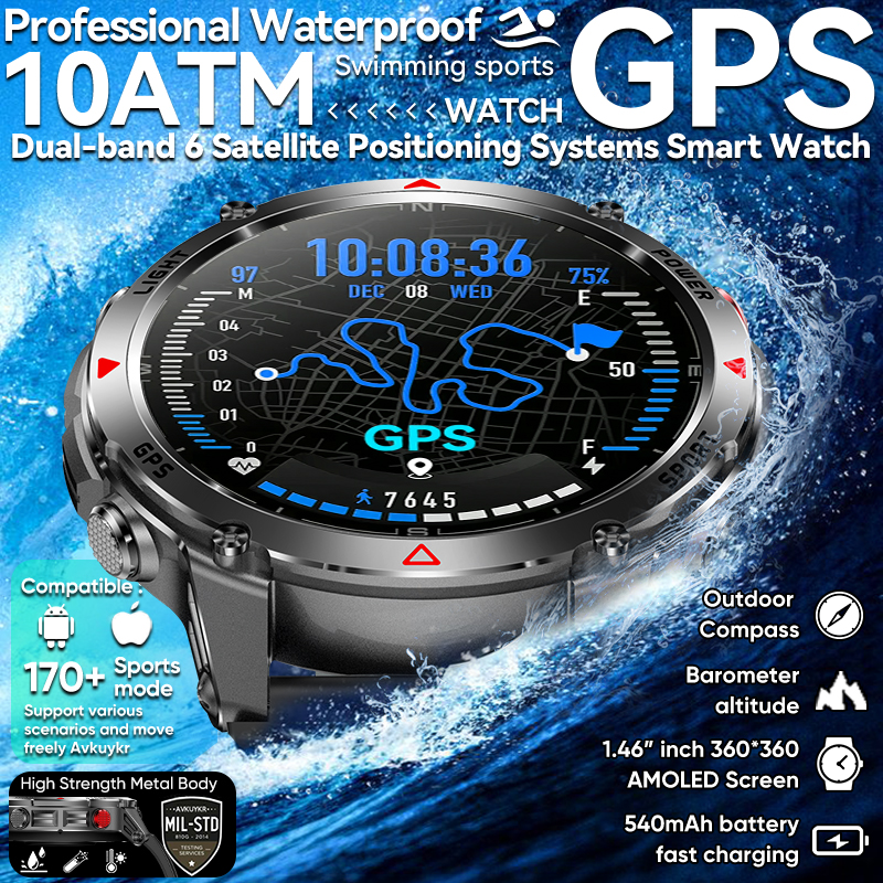 Smartwatch Professional Watches For Men - T-Rex 3 Pro Military Grade AGPS