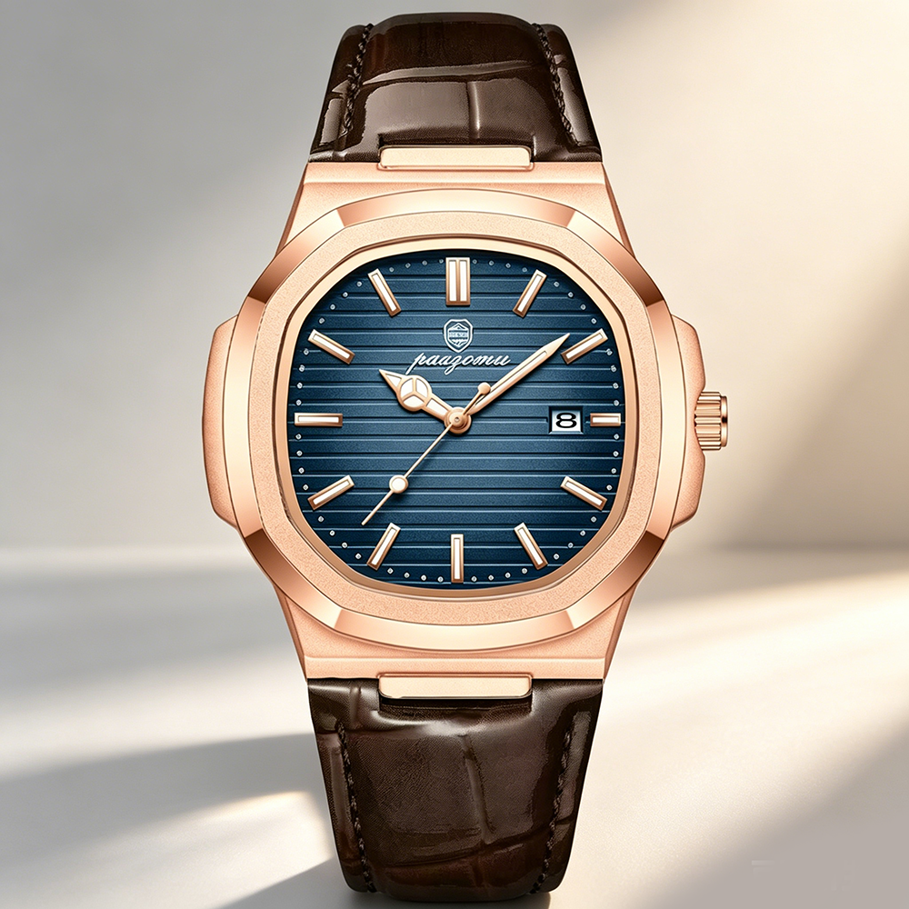 Watches Not Smartwatch - PAAZOMU Business Men Square Watch Rose
