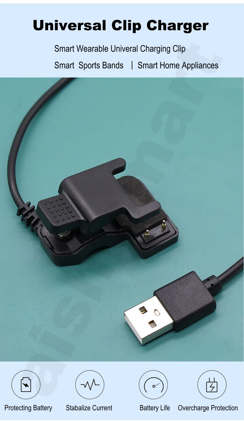 Clip Charger 2pin 3pin 3mm 4mm - Watch X7 avaliação e preço