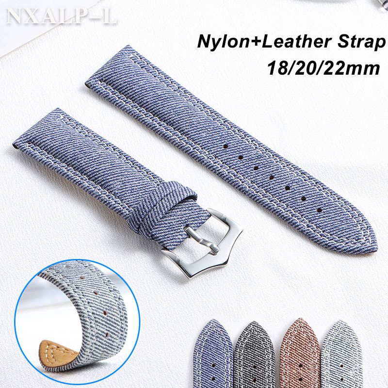 Denim Canvas Nylon Watch Strap - Seiko Watches Smartwatch avaliação e preço