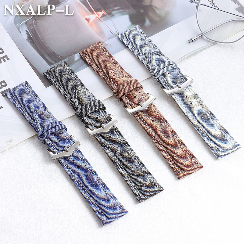 Denim Canvas Nylon Watch Strap - Seiko Watches Smartwatch avaliação e preço