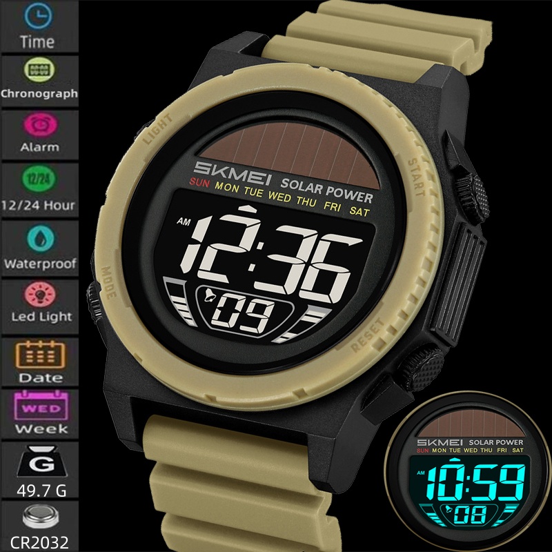 Skmei Solar Energy Digital Wat - Tide Watch Surf avaliação e preço