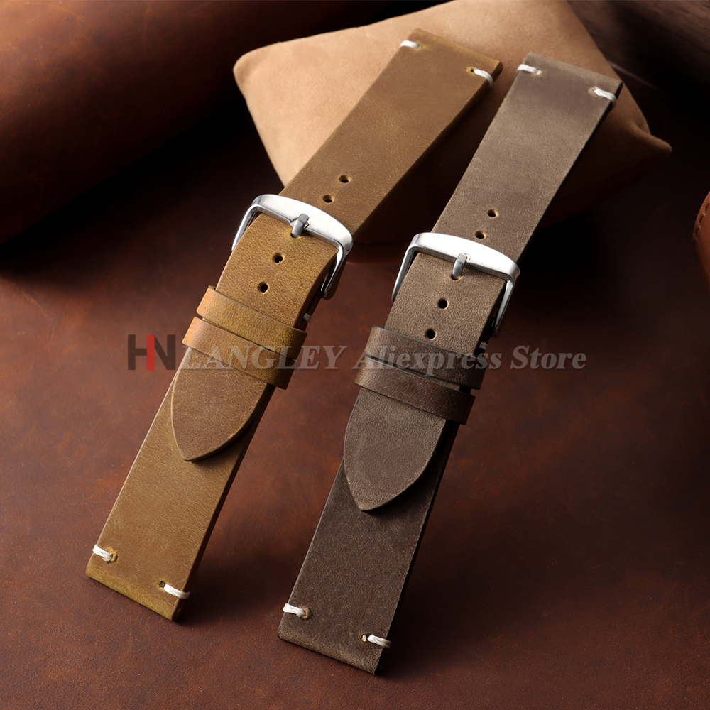 Vintage Oil Wax Cowhide Watch  - Seiko Watches Smartwatch avaliação e preço
