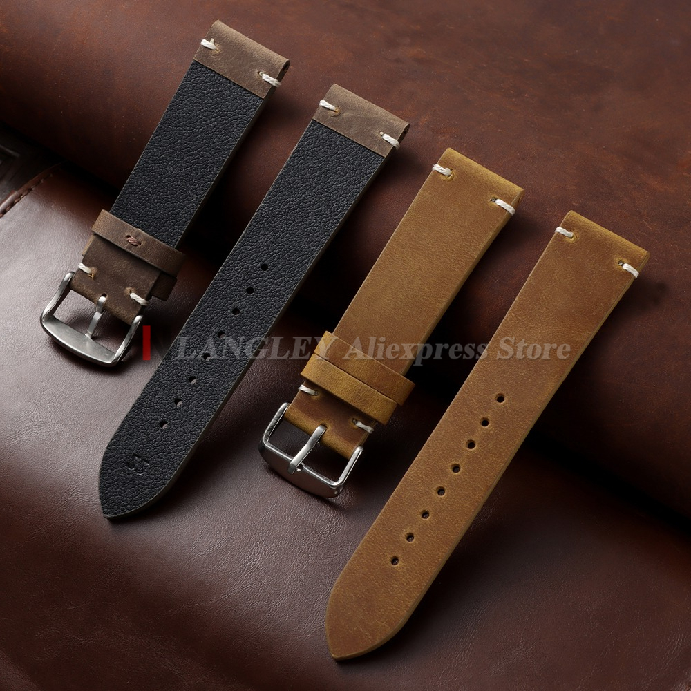 Vintage Oil Wax Cowhide Watch  - Seiko Watches Smartwatch avaliação e preço