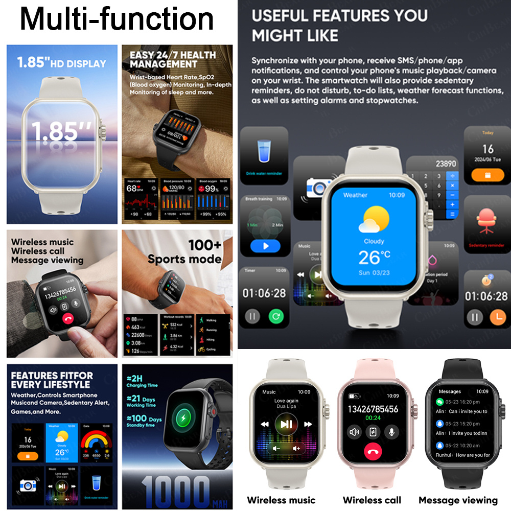 Watch Ultra K62 Men Women 1000 - Smartwatch Watches For Women With Gps avaliação e preço