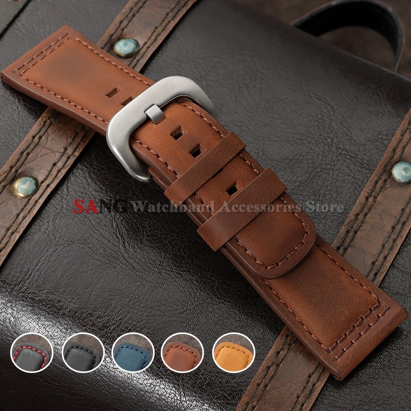 28mm Vintage Leather Watchband - Seiko Watches Smartwatch avaliação e preço