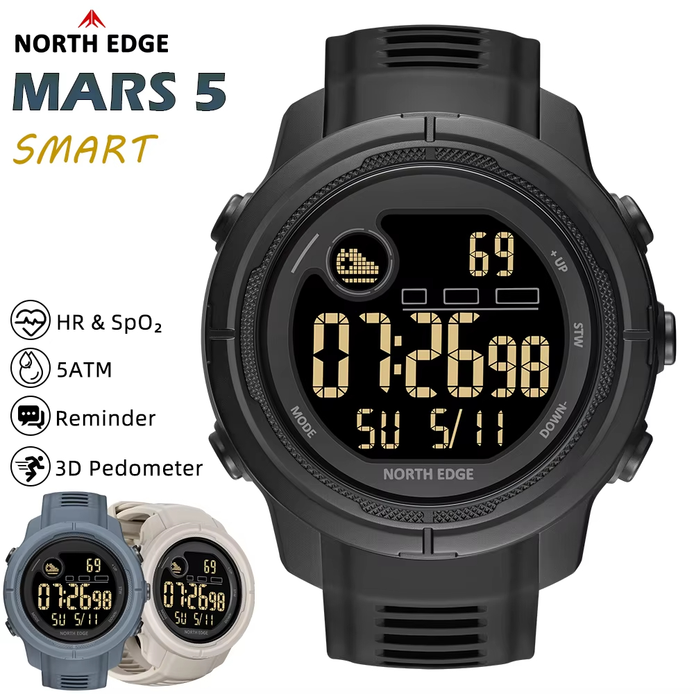 NORTH EDGE NEW MARS 5 Men's Di - Smartwatch New Watches For Men avaliação e preço