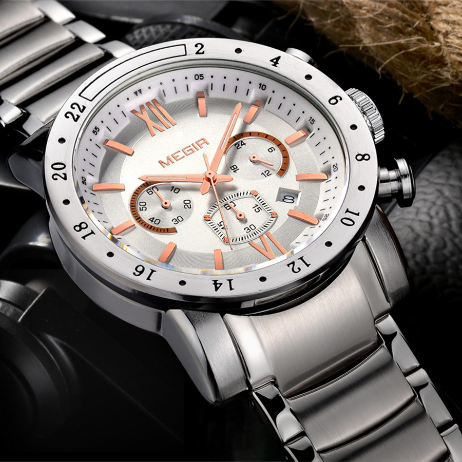 MEGIR Stainless Steel Casual W - Watches Not Smartwatch avaliação e preço