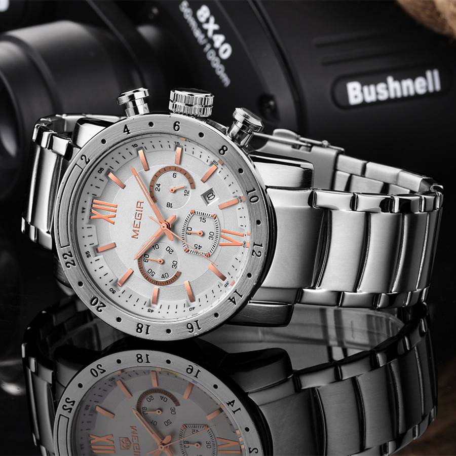MEGIR Stainless Steel Casual W - Watches Not Smartwatch avaliação e preço