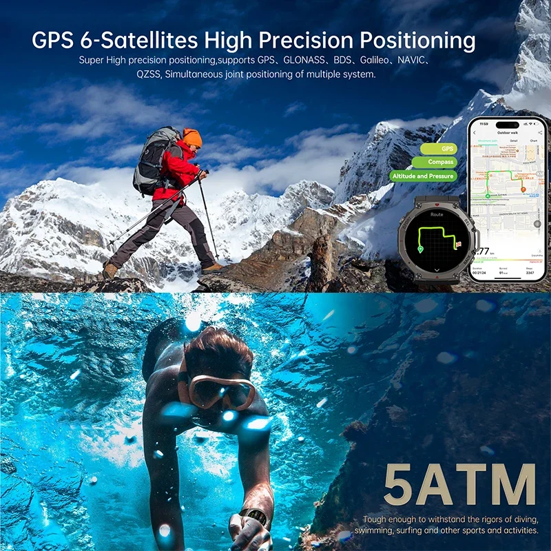 2026 New Military DM58 GPS Sma - Smartwatch Professional Watches For Men avaliação e preço