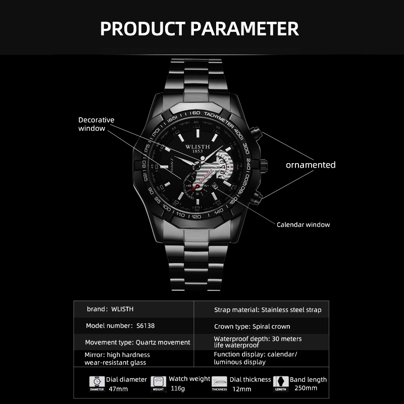 Luxury Brand Man Watch Waterpr - Watches Not Smartwatch avaliação e preço