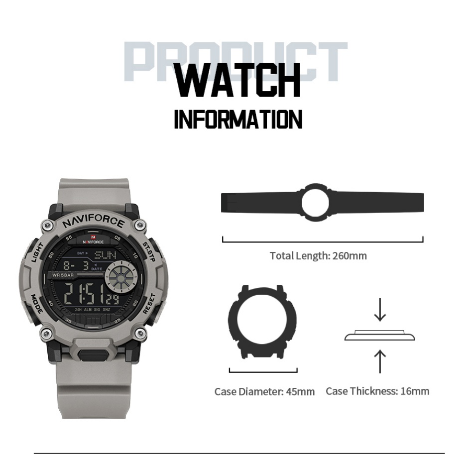 New NAVIFORCE Men's 5ATM Water - Tide Watch Surf avaliação e preço