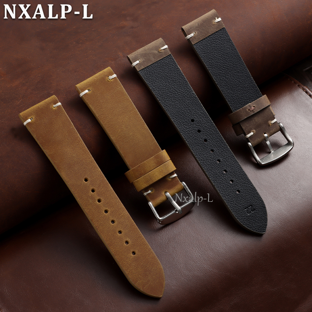 Retro Oil Wax Leather Watch Ba - Seiko Watches Smartwatch avaliação e preço