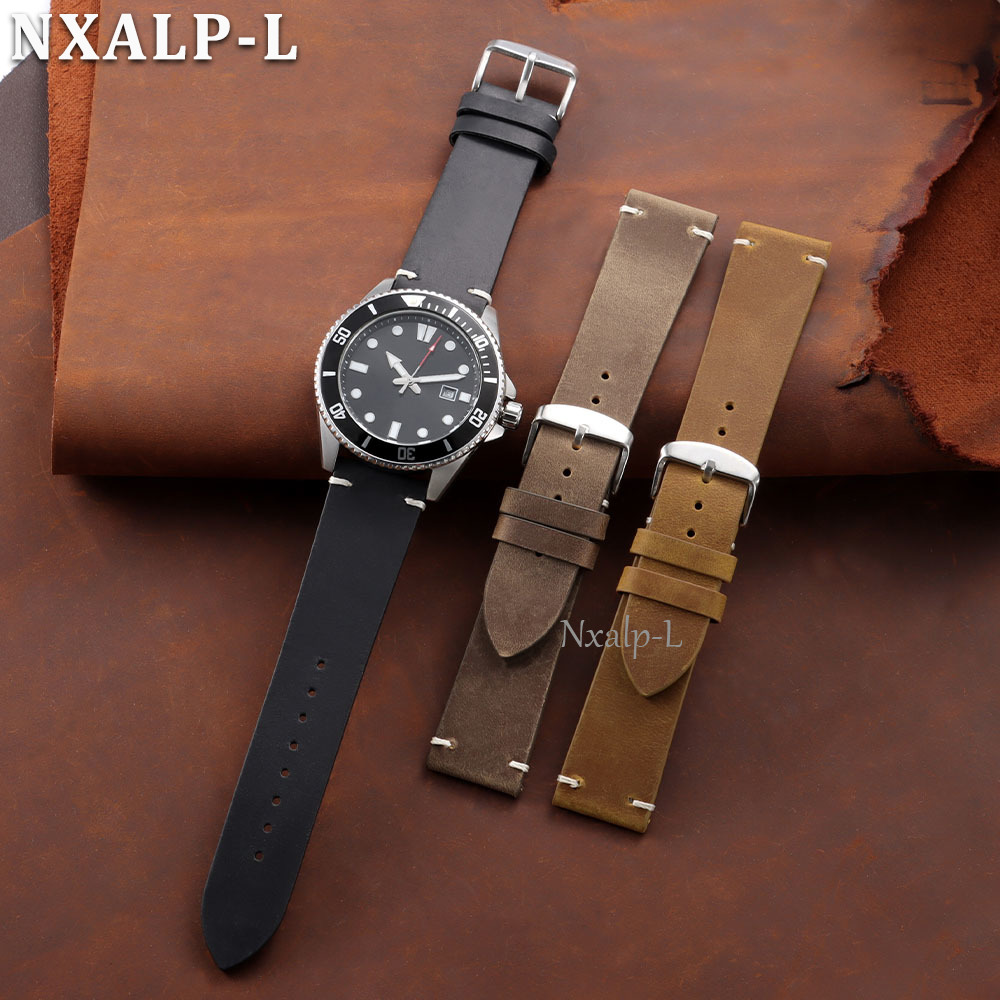 Retro Oil Wax Leather Watch Ba - Seiko Watches Smartwatch avaliação e preço