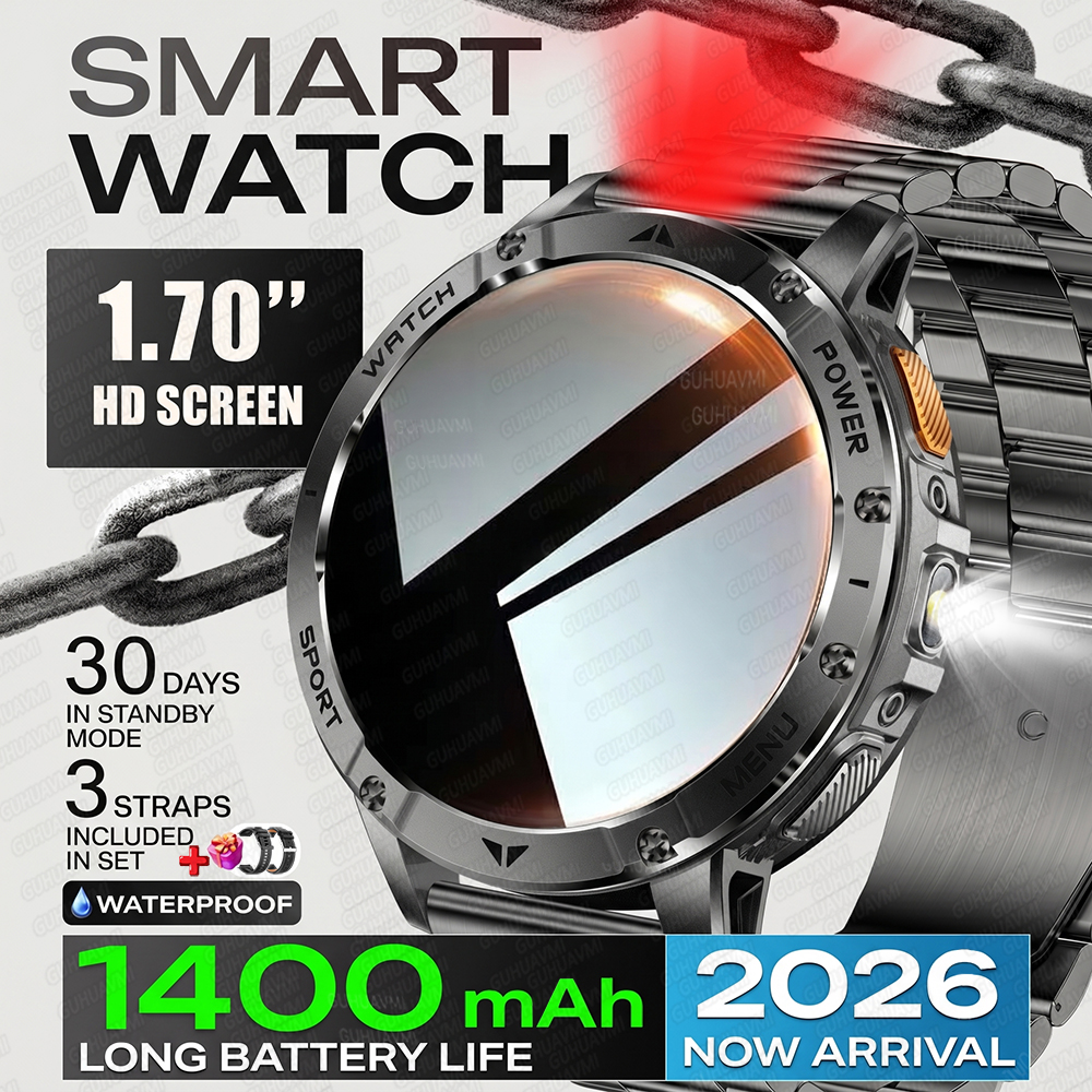 2026 Military Smart Watch Men  - Smartwatch Professional Watches For Men avaliação e preço