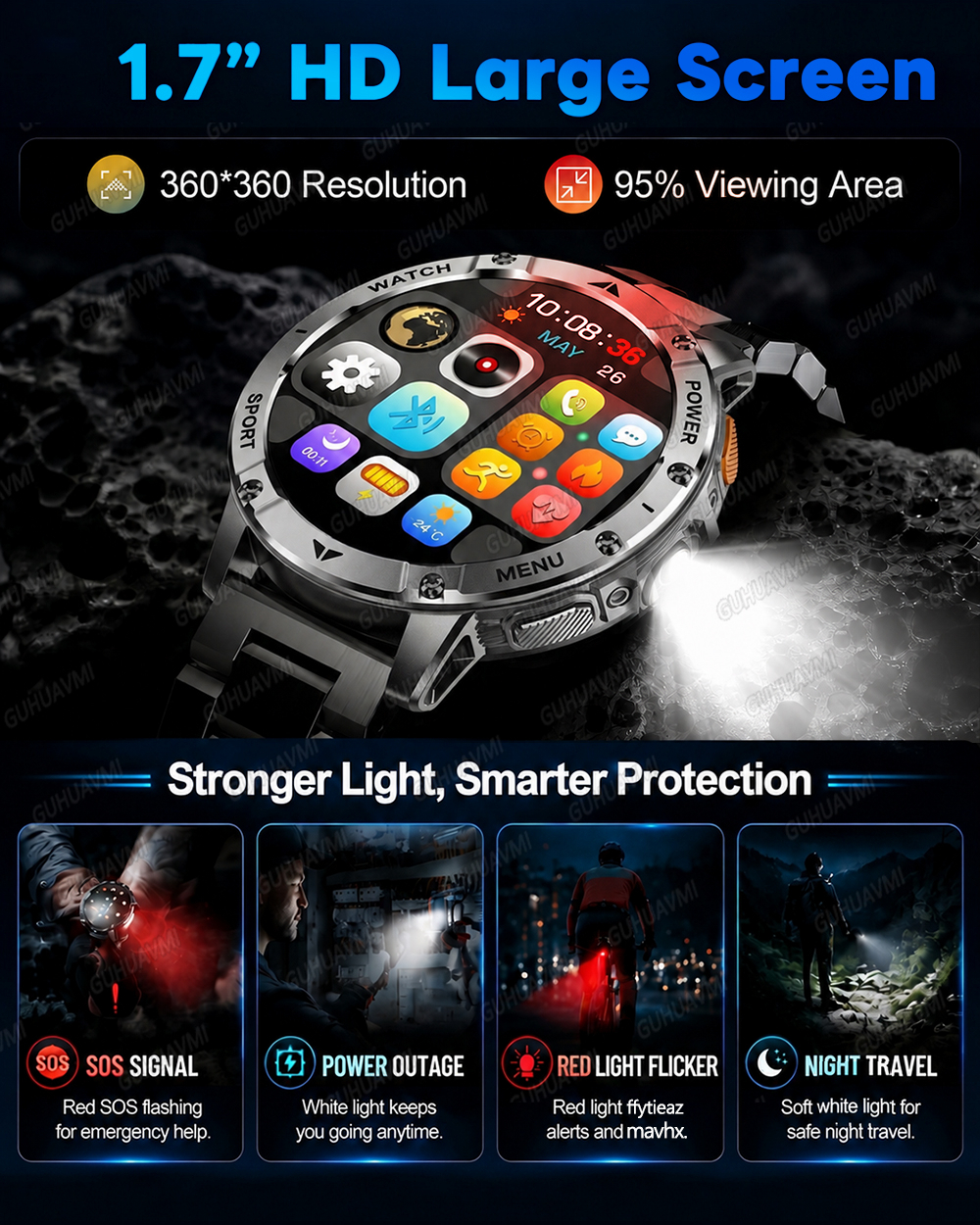 2026 Military Smart Watch Men  - Smartwatch Professional Watches For Men avaliação e preço
