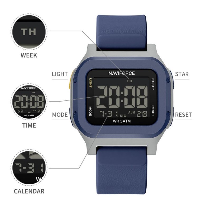 NAVIFORCE NF7137 Sport Waterpr - Tide Watch Surf avaliação e preço