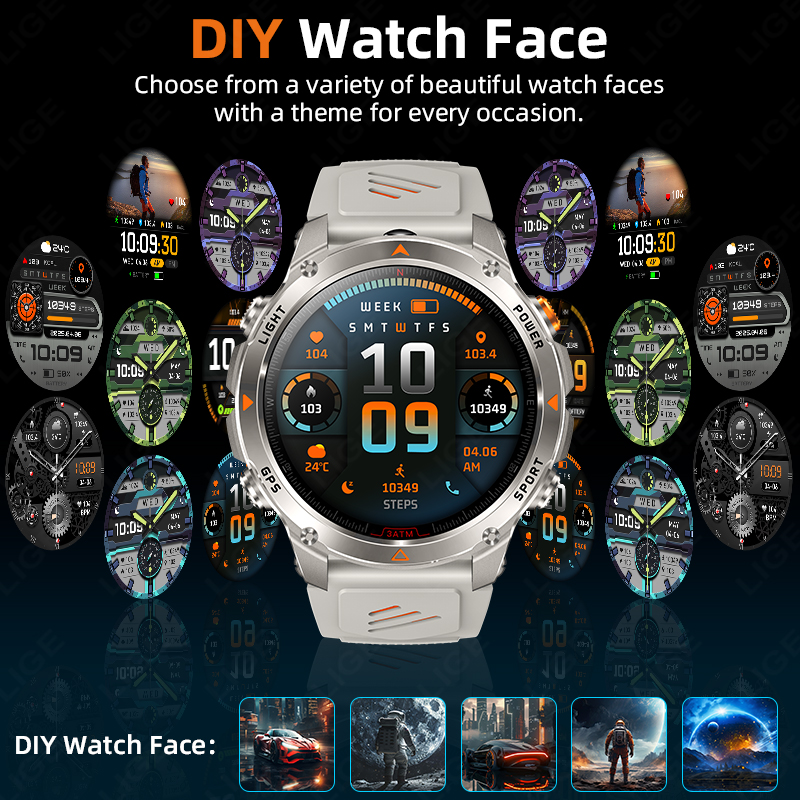 LIGE Rugged GPS Track Smart Wa - Smartwatch I Watches avaliação e preço