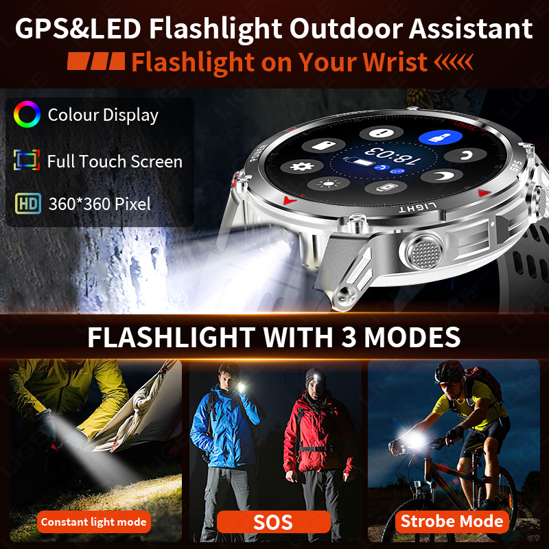 LIGE Rugged GPS Track Smart Wa - Smartwatch I Watches avaliação e preço
