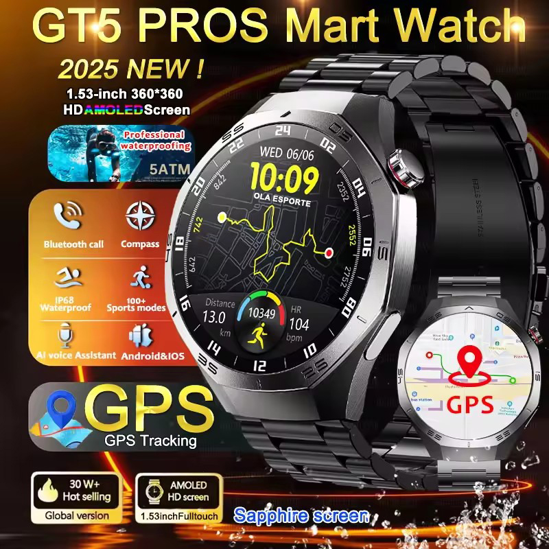 Round GPS Smart Watch Waterpro - Smartwatch Watches Best Gift For Men avaliação e preço