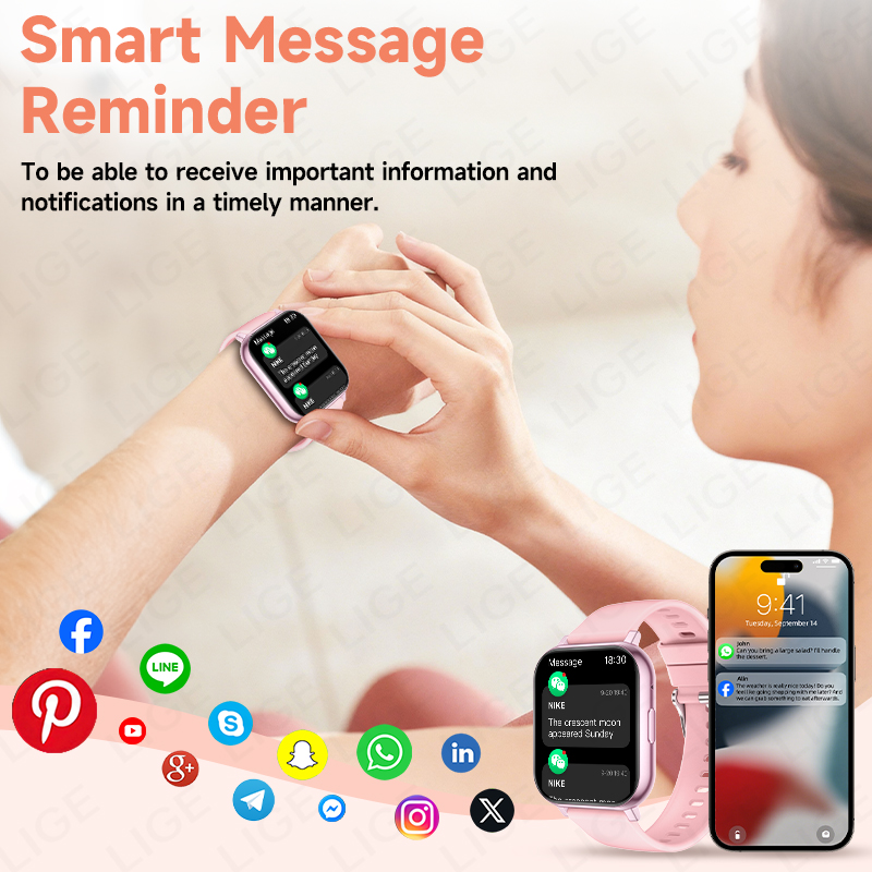 LIGE Smartwatch Men Women Wris - Smartwatch Watches Birthday Gift For Men avaliação e preço