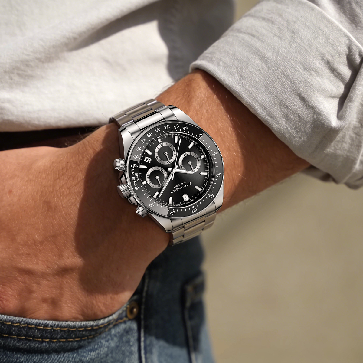 SAPPHERO Fashionable Men's Wat - Watches Not Smartwatch avaliação e preço
