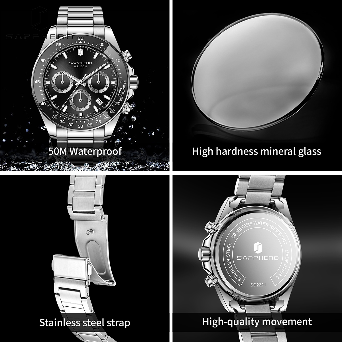 SAPPHERO Fashionable Men's Wat - Watches Not Smartwatch avaliação e preço