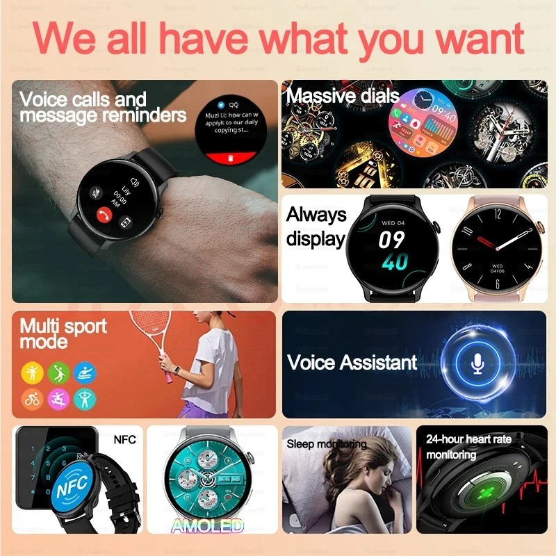 Women Smartwatch NFC AMOLED Sc - Smartwatch Watches For Women With Gps avaliação e preço
