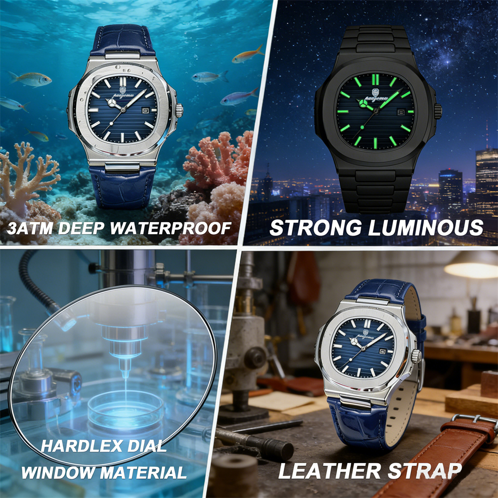 PAAZOMU Business Men Square Wa - Watches Not Smartwatch avaliação e preço