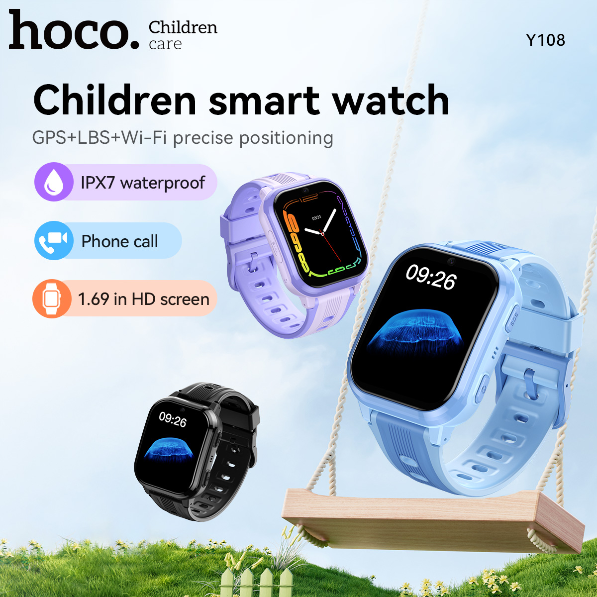 HOCO Y108 1.69inch HD LCD Curv - Smartwatch Digital Watches For Kids avaliação e preço