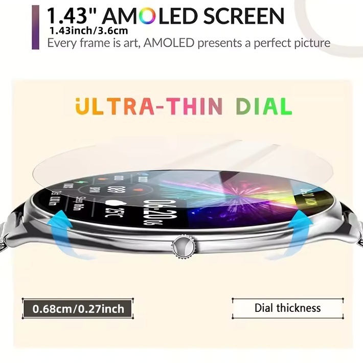MT55 Smart Watch 1.43 Inch Amo - Smartwatch Professional Watches For Men avaliação e preço